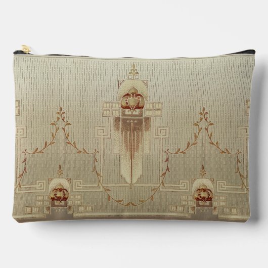 継ぎ目のないアールヌーボー幾何学模様 アクセサリーポーチ (正面)