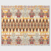 継ぎ目のないエスニックムガルの花柄 ラッピングペーパー (フラット)