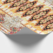 継ぎ目のないエスニックムガルの花柄 ラッピングペーパー (角)