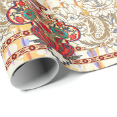 継ぎ目のないエスニックムガルの花柄 ラッピングペーパー (ロールコーナー)