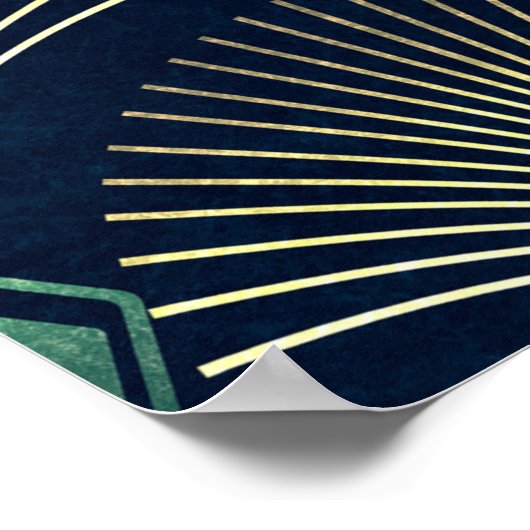 継ぎ目のないエレガント幾何学的パターン。青アールデコ。 ポスター (角)