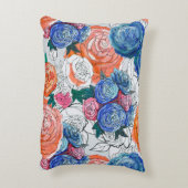 継ぎ目のないカラフルの花 アクセントクッション (裏面(縦))