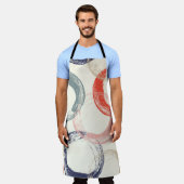 継ぎ目のないカラフル水彩の円 エプロン (着用した状態)