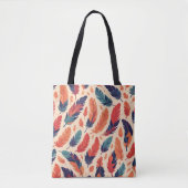 継ぎ目のないカラフル羽 トートバッグ (正面)