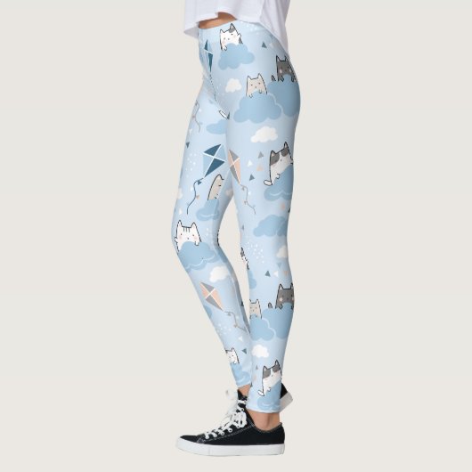 . .継ぎ目のないカワイイかわいいの猫たちが凧を作る レギンス (左)