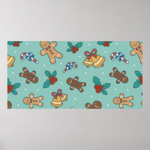 継ぎ目のないクリスマススイーツパターン ポスター