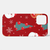継ぎ目のないクリスマスパターンとトナカイサンタ Case-Mate iPhoneケース (裏面 (横))