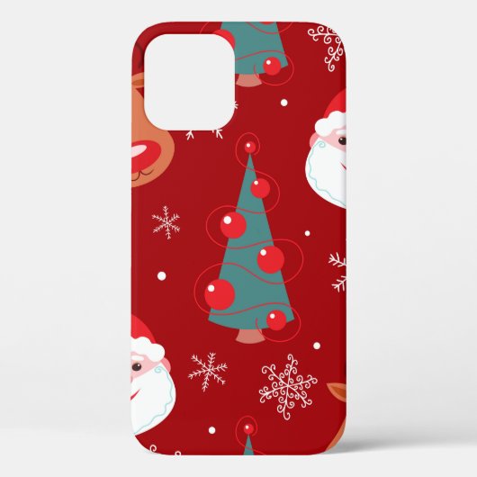 継ぎ目のないクリスマスパターンとトナカイサンタ Case-Mate iPhoneケース (裏面)