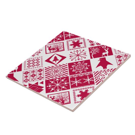 継ぎ目のないクリスマス要素の幾何学的スノーフレーク タイル (側面)