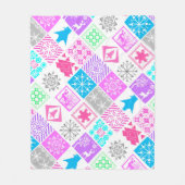 継ぎ目のないクリスマス要素の幾何学的スノーフレーク フリースブランケット (正面)