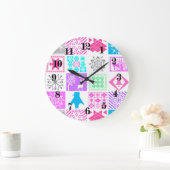 継ぎ目のないクリスマス要素の幾何学的スノーフレーク ラージ壁時計 (ホーム)