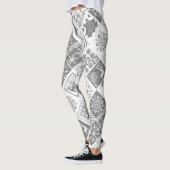 継ぎ目のないクリスマス要素の幾何学的スノーフレーク レギンス (左)