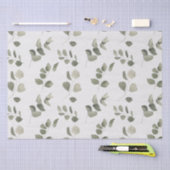 継ぎ目のないクリーム斑点のユーカリ葉 薄葉紙 (クラフト)