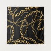 継ぎ目のないゴールデンエレガントチェーン、パターン。 タペストリー (正面(横))