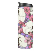 継ぎ目のないスカルの花 タンブラー (回転右)