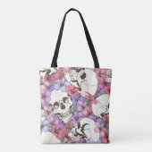 継ぎ目のないスカルの花 トートバッグ (裏面)