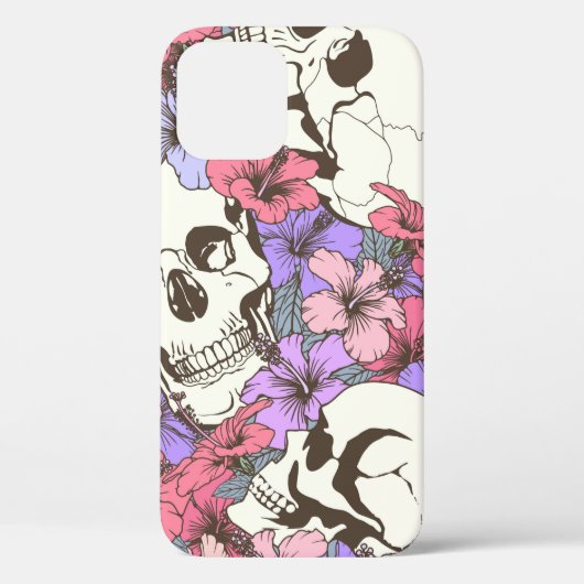 継ぎ目のないスカルの花 Case-Mate iPhoneケース (裏面)