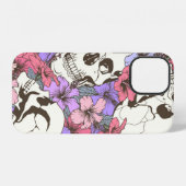 継ぎ目のないスカルの花 iPhoneケース (裏面横)