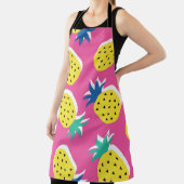 継ぎ目のないパイナップ熱狂するルの実の色柄。Ch エプロン (インサイチュ)