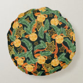 継ぎ目のないパイン葉、星 ラウンドクッション (裏面)