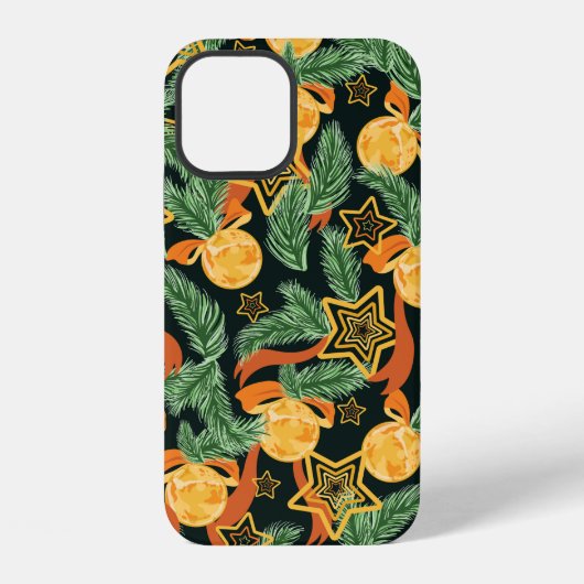 継ぎ目のないパイン葉、星 iPhoneケース (裏面)