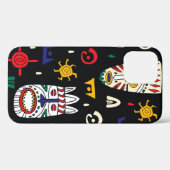 継ぎ目のないパターンのアフリカの部族のマスク Case-Mate iPhoneケース (裏面 (横))