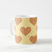 継ぎ目のないパターンのハートボール コーヒーマグカップ (正面左)