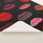 継ぎ目のないパターンカラフルの唇 シェルパブランケット (3/4)