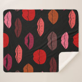 継ぎ目のないパターンカラフルの唇 シェルパブランケット (正面(横))