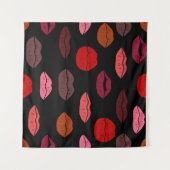 継ぎ目のないパターンカラフルの唇 タペストリー (正面(横))