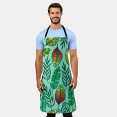 継ぎ目のないパタ葉ーンです。グワーシュアート エプロン (着用した状態)