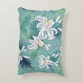 継ぎ目のないパタ葉ーン(熱帯と王室のwh) アクセントクッション (裏面(縦))