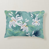 継ぎ目のないパタ葉ーン(熱帯と王室のwh) アクセントクッション (裏面)