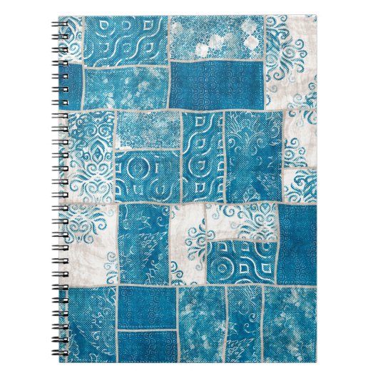 継ぎ目のないパッチワークのコラージュ混合キルトパターンプリント ノートブック (正面)