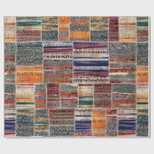 継ぎ目のないパッチワークのコラージュ混合キルトパターンプリント ラッピングペーパー (フラット)