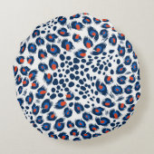 継ぎ目のないヒョウの肌のパターン。ヴィンテージ  ラウンドクッション (裏面)