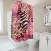 継ぎ目のないヒョウ柄の抽象芸術ゼブラ。ヒョウ シャワーカーテン (インサイチュ)