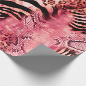 継ぎ目のないヒョウ柄の抽象芸術ゼブラ。ヒョウ ラッピングペーパー (角)