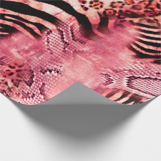 継ぎ目のないヒョウ柄の抽象芸術ゼブラ。ヒョウ ラッピングペーパー (角)
