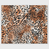 継ぎ目のないヒョウ柄アフリカアニマルプリント ラッピングペーパー (フラット)