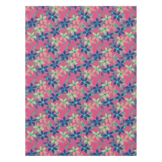 継ぎ目のないフローラの花パターン明るい夏の赤 テーブルクロス (正面)