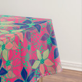 継ぎ目のないフローラの花パターン明るい夏の赤 テーブルクロス (インサイチュ)