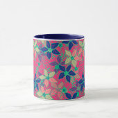 継ぎ目のないフローラの花パターン明るい夏の赤 マグカップ (中央)