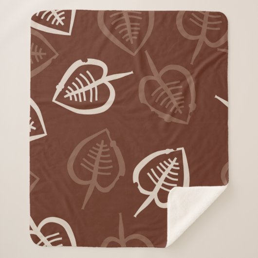 継ぎ目のないフローラモチーフ葉のパターン。ストリ シェルパブランケット (正面)