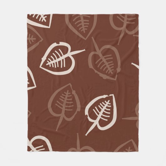 継ぎ目のないフローラモチーフ葉のパターン。ストリ フリースブランケット (正面)