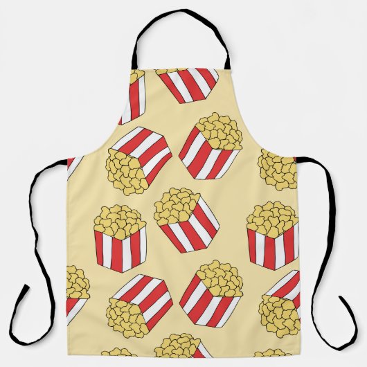 継ぎ目のないポップコーンの模様。ヴィンテージ手描きアライス エプロン (正面)