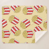 継ぎ目のないポップコーンの模様。ヴィンテージ手描きアライス シェルパブランケット (正面(横))