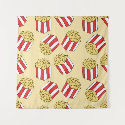 継ぎ目のないポップコーンの模様。ヴィンテージ手描きアライス タペストリー (正面)