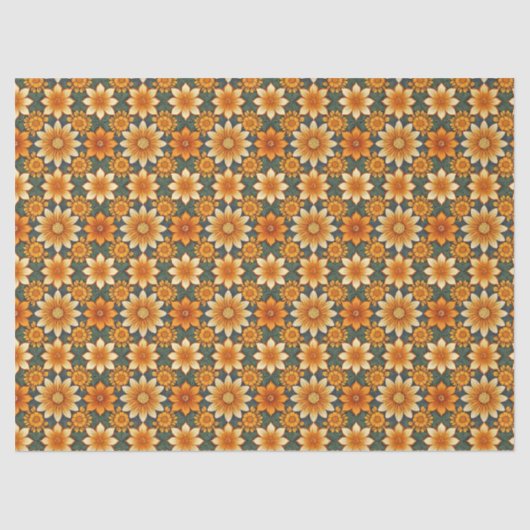 継ぎ目のないマリゴールドの花模様 薄葉紙 (正面)