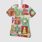 継ぎ目のないメリークリスマスの幾何学的な形状パターン オーナメント (正面)